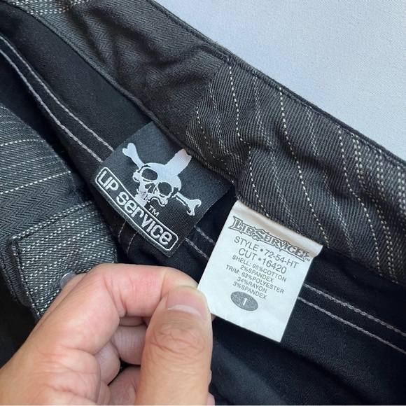 LIP SERVICE vintage y2k denim contrast stitch sailor low rise culotte capri cuff - Picture 7 of 7